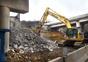 Halleck Road overpass work continues